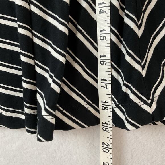 Loft Skirt Womens Small Petite SP Black White Stripe Knit Skater Flare Casual - Picture 3 of 9